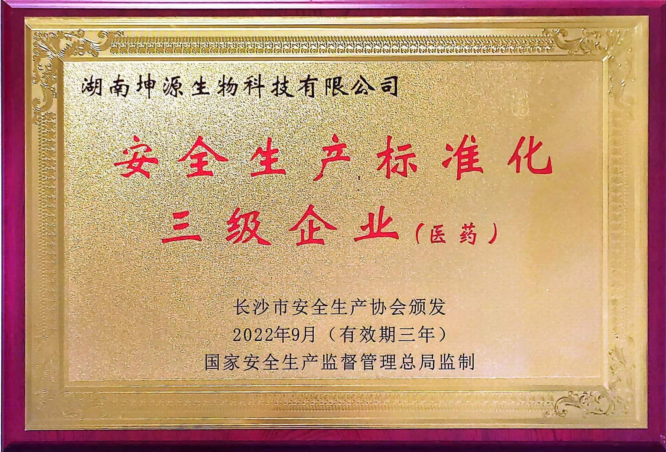 安全生產標準化三級企業