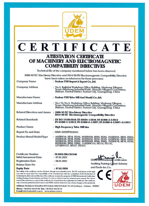 CE Certificate - High frequency machine
