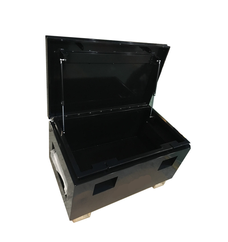 48 in rust resistant waterproor big job site box jobsite tool storage black emty truck bed tool box