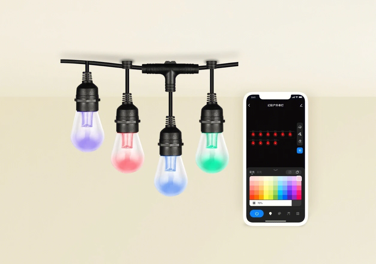 Intelligent Solution for Wi-Fi&Bluetooth LE Outdoor dreamcolor string lights