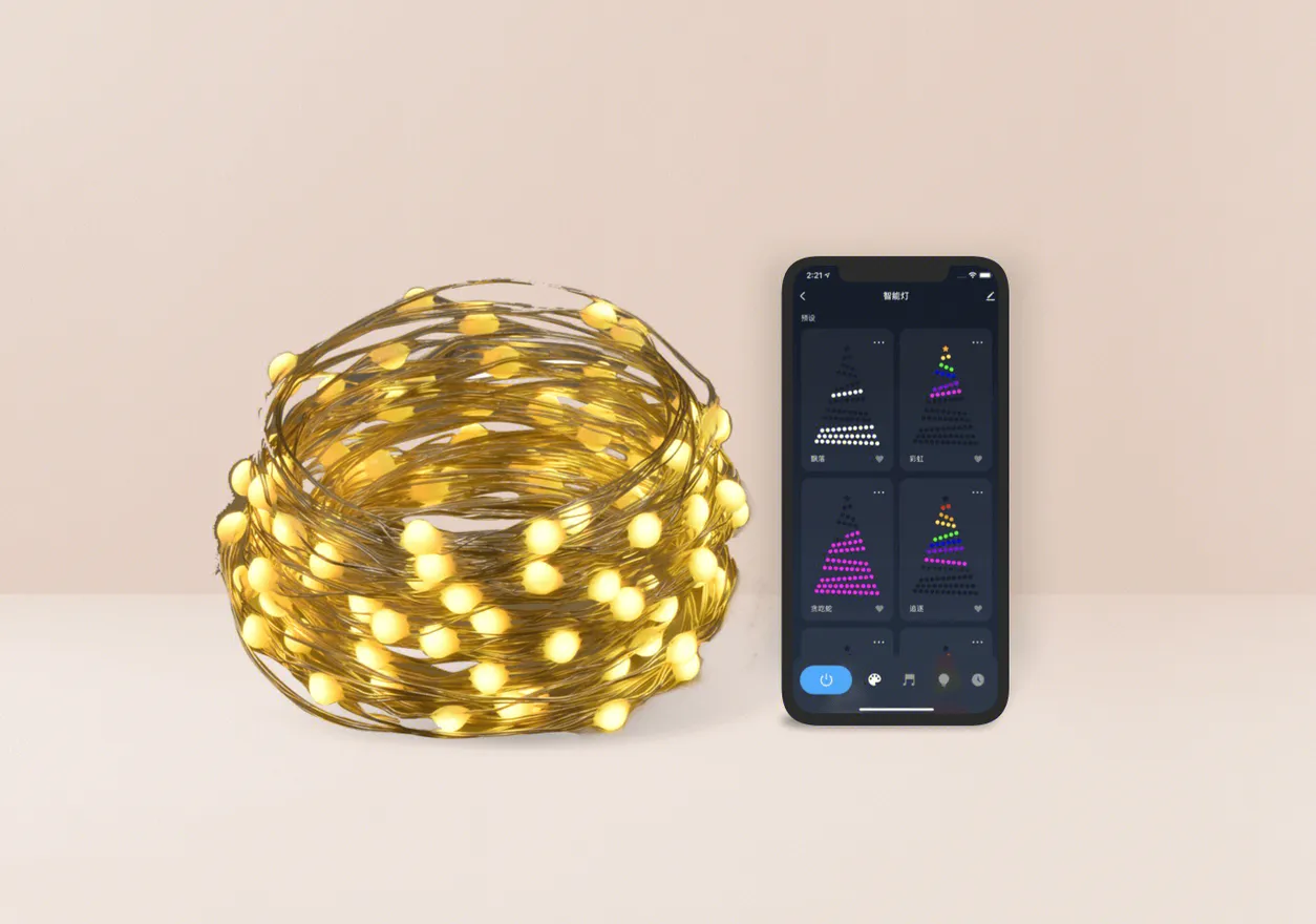 Intelligent solution for Wi-Fi&Bluetooth LE dreamcolor string lights