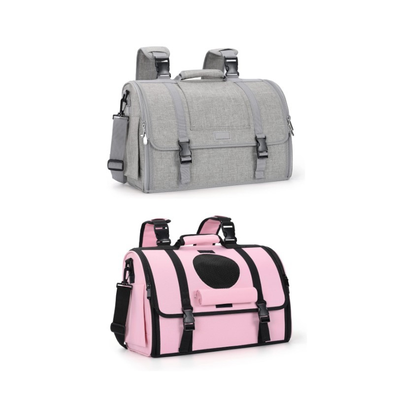 ODM OEM Grey Pet Carrier Bag Small Dog Soft Foldable Portable Multifunctional cat Backpack