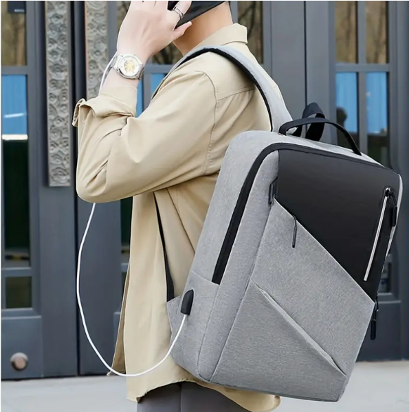 Factory Custom Man Boy College Smart Blue Black Red USB Charging Port Laptop Backpack