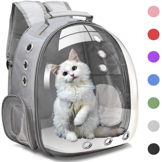 Manufacture Custom Logo Grey Transparent Pet Dog Cats Carrier