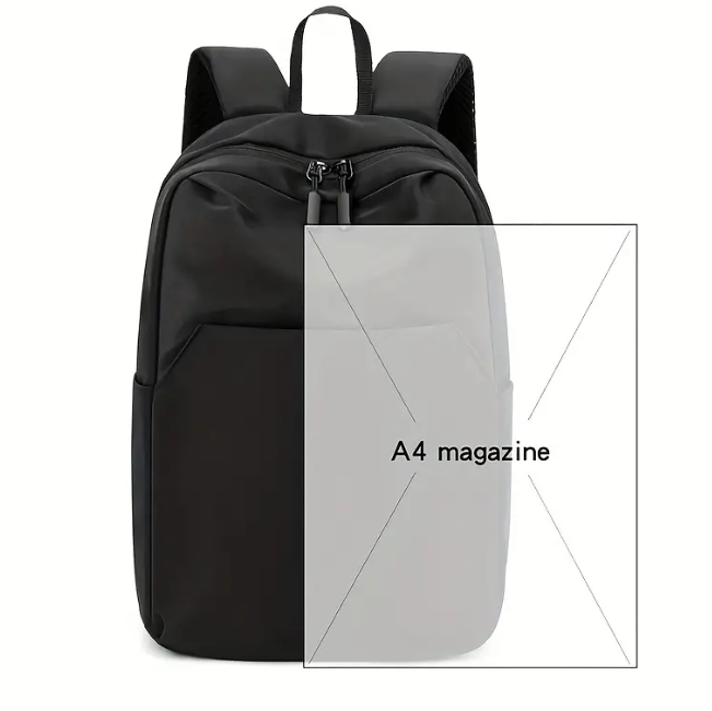 Men's Simple Black Gray Small Laptop Backpack Trendy Backpack Male Bags