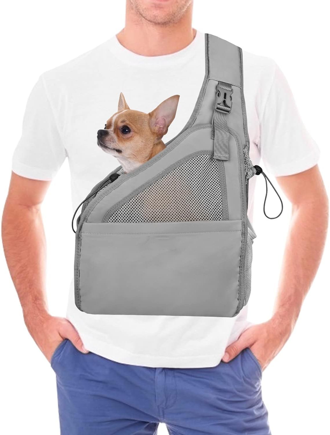 Wholesales Crossbody Bag Travel Pet Carrier Bag Foldable Adjustable Padded Strap Safety