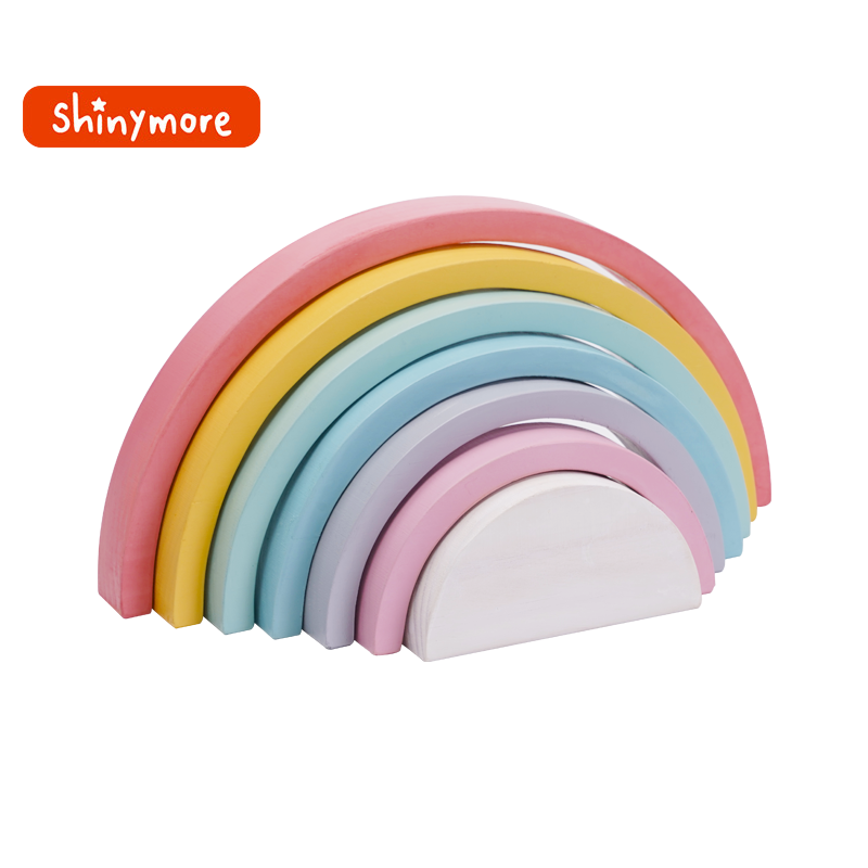 Wooden rainbow stacking game