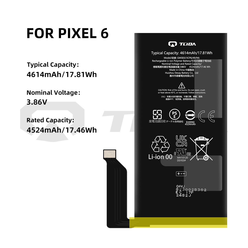 Chinese battery manufacturer TLIDA  battery for Google PIXEL 6