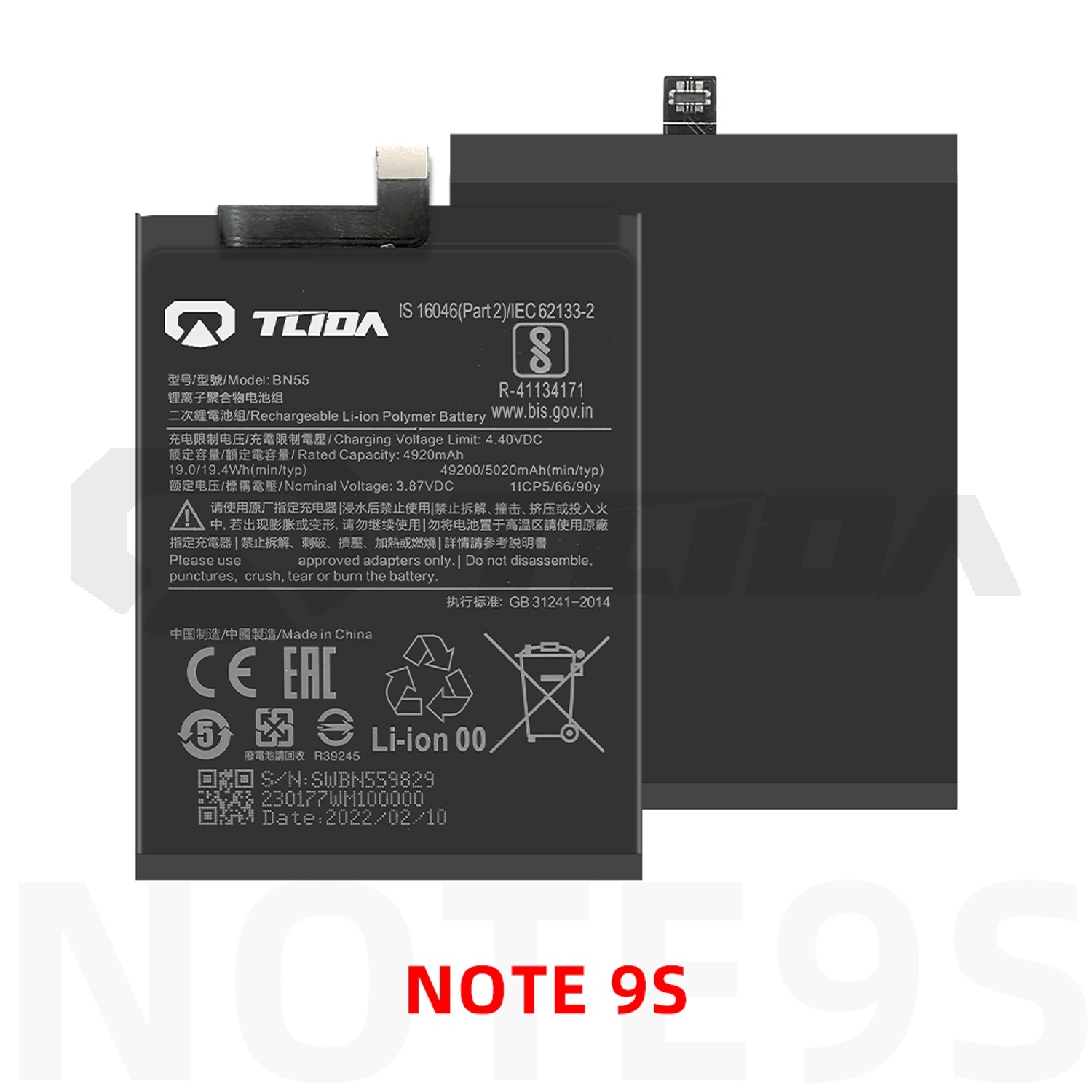 TLIDA Strength factory- quality assurance battery for xiaomi note 9s factory price the more quantity the better the price