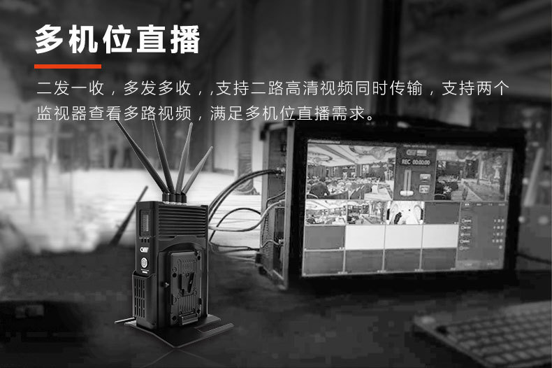 多机位直播无线图传700米高清视频传输带Tally通话