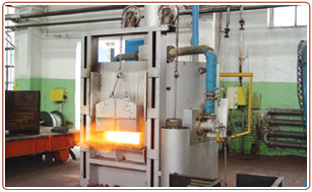 Round efficient inertialess rapid heating furnace for forging 