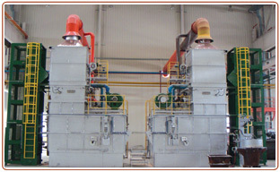 Tow sets of fixed type melting furnace