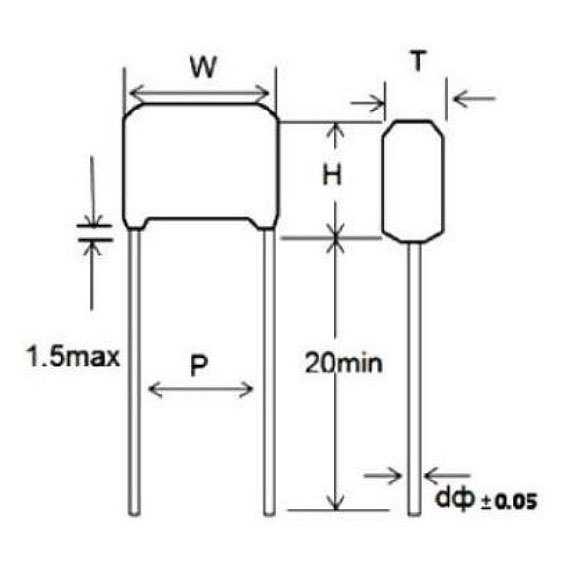 Subminiature size Metallized Polyester Film Capacitor- CL21x min(MEXmin)