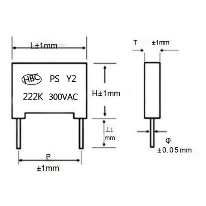 Y2 Metallized Polypropylene Film Capacitor-MKP/PS Y2
