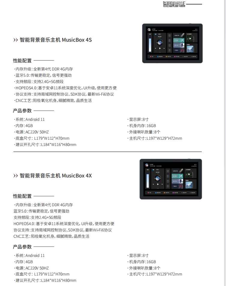 智能背景音樂主機(jī) MusicBox 4S