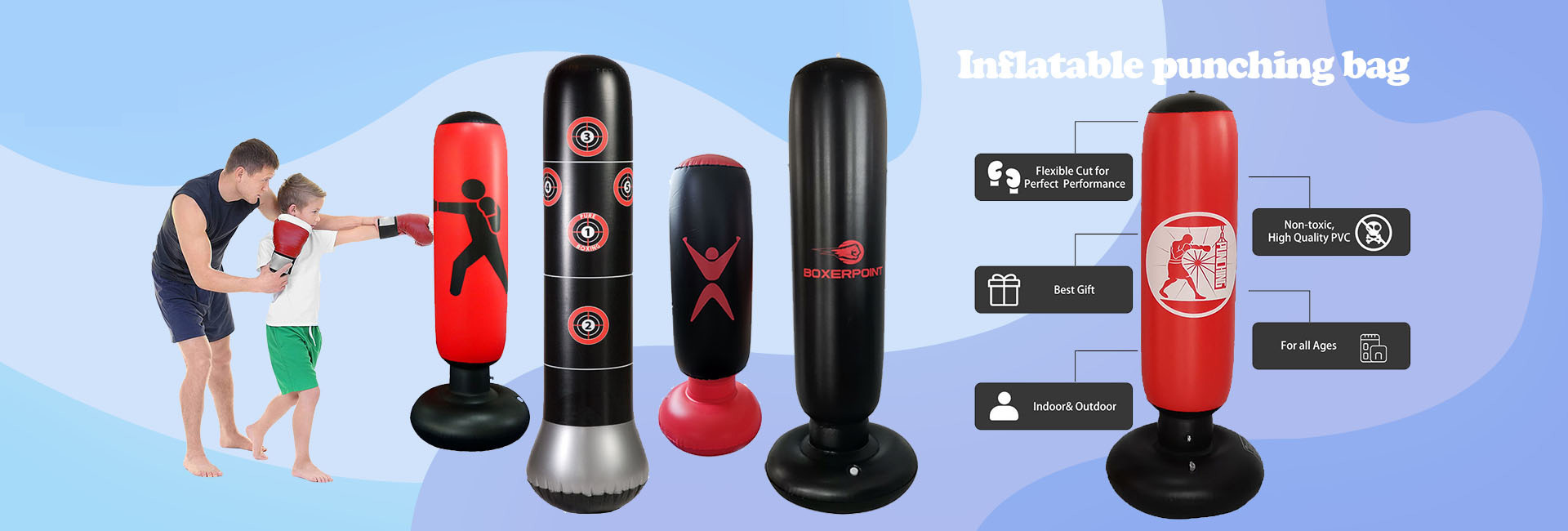 Inflatable punching bag