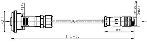 RET Control Cable with Male DB9 and Female AISG Connector structure