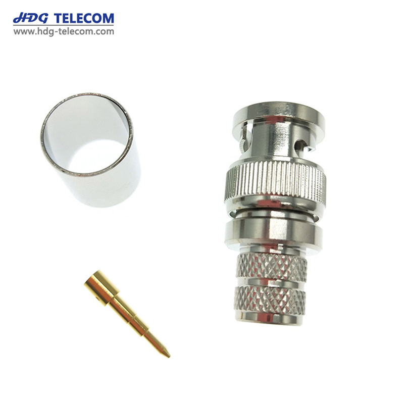 BNC Male Straight Crimp Connector For RG214 Cable