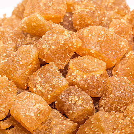 Crystallized ginger with raw sugar
