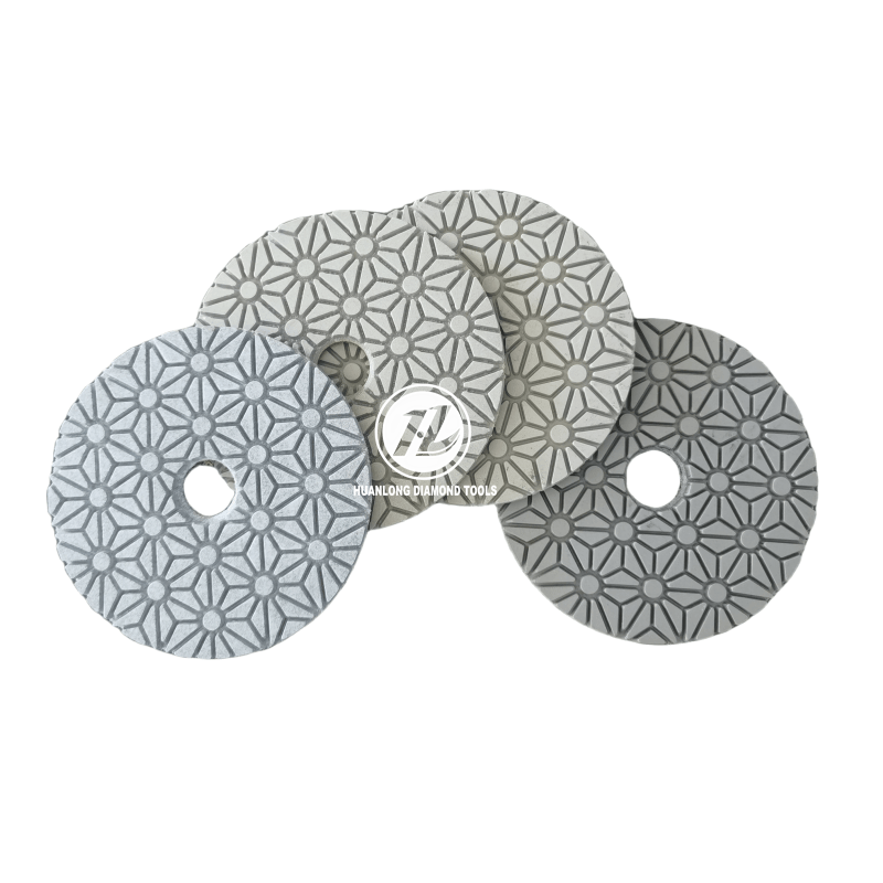 Diamond Wet 4 Steps Polishing Pad 4'' for Concrete Granite Marble Stone 100mm Resin Disc 4pcs/Set