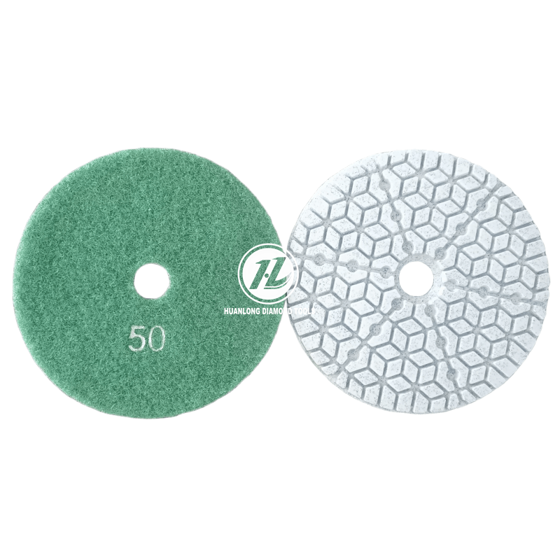 HuanLong 4 Inch 100mm Wet Diamond Polishing Pads Tool For Granite Marble Concrete