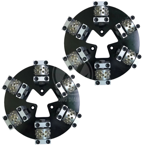 HTC 270mm diamond lined hammer plate with 6 rollers6 For concrete floors