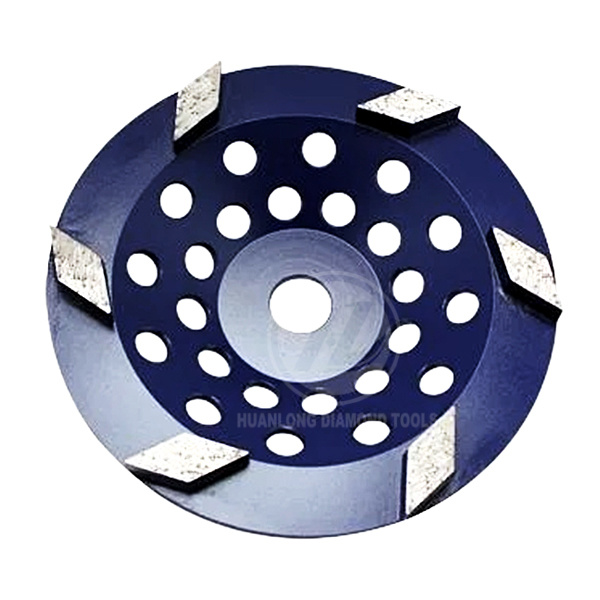 Meule de meulage en béton diamanté à segments de losange de 7 pouces