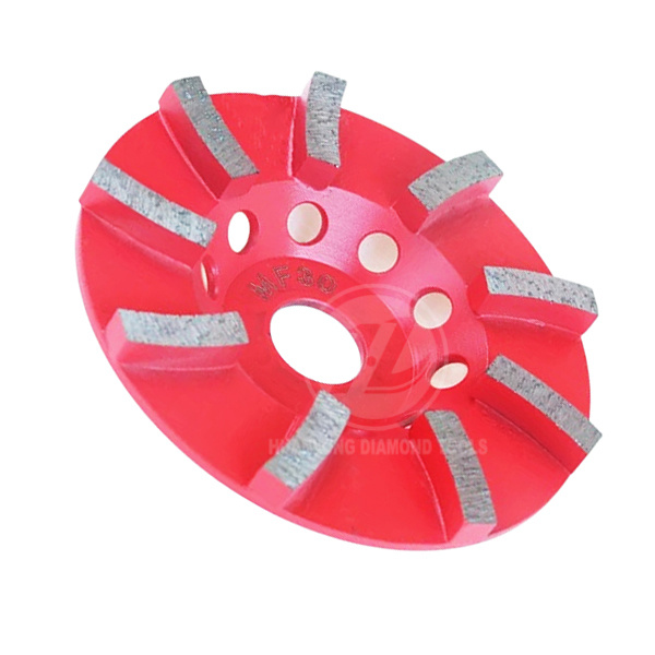 Meule boisseau diamantée à segment turbo de 5 pouces/outil diamanté/meule boisseau de meulage