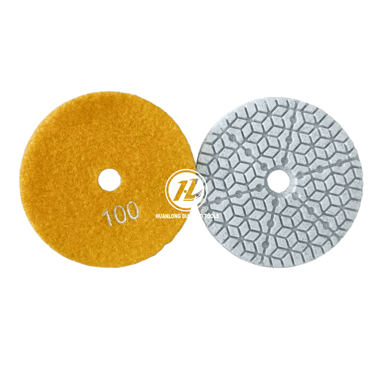 Công cụ đánh bóng kim cương ướt HuanLong 4 inch 100mm cho bê tông đá cẩm thạch Granite
