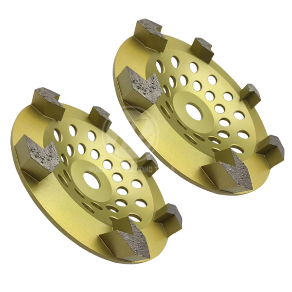 Hochwertiges HuanLong Diamond Swirly Arrow Type Turbo Diamond Grinding Cup Wheel