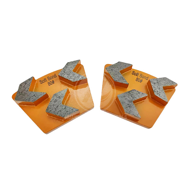 Pfeilförmige Segment-Diamant-Schleifplatte/Diamant-Segment-Schleifpad für Betonboden