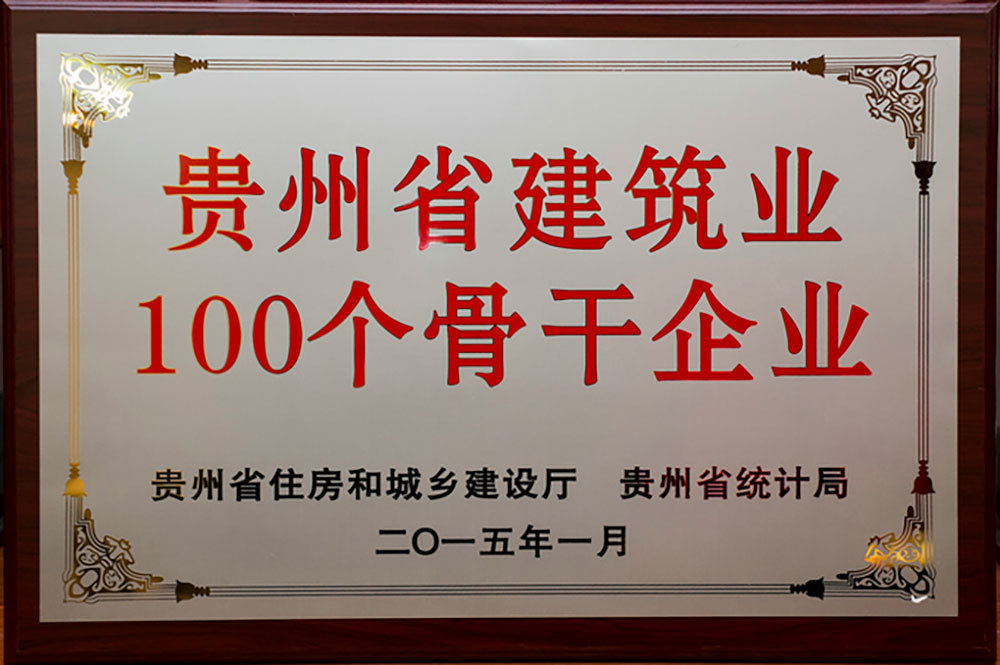 贵州省建筑业100个骨干企业