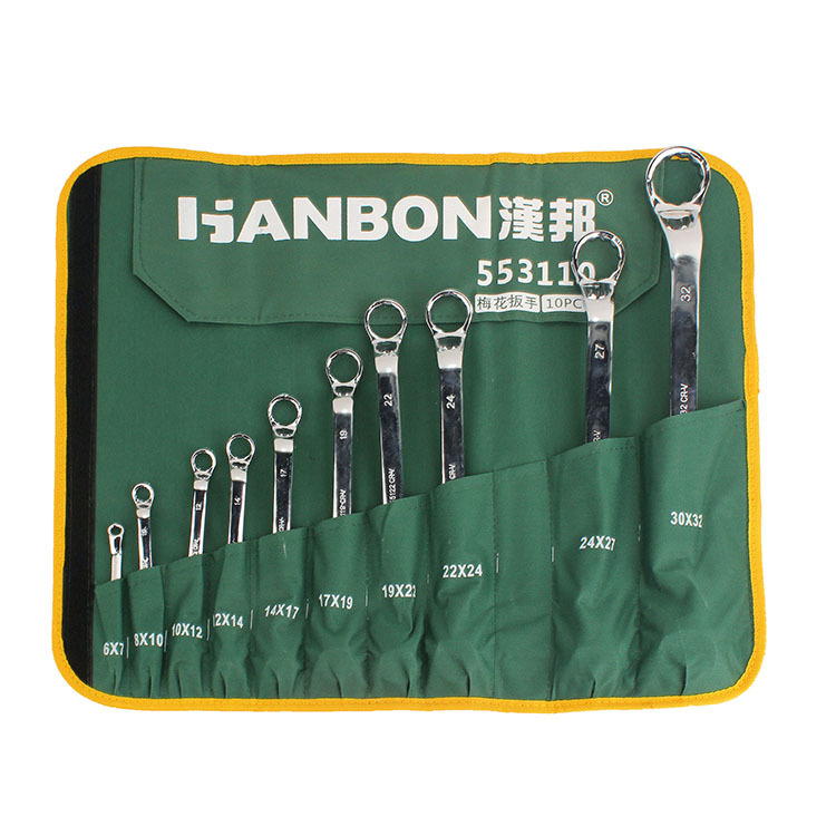 folding bag mirror double ring wrench set