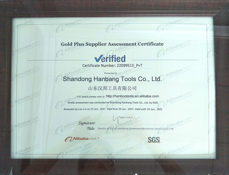 Gold Plus Supplier Assessment Certificate