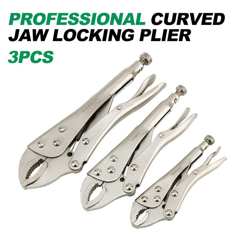 3pcs curved jaw locking plier set