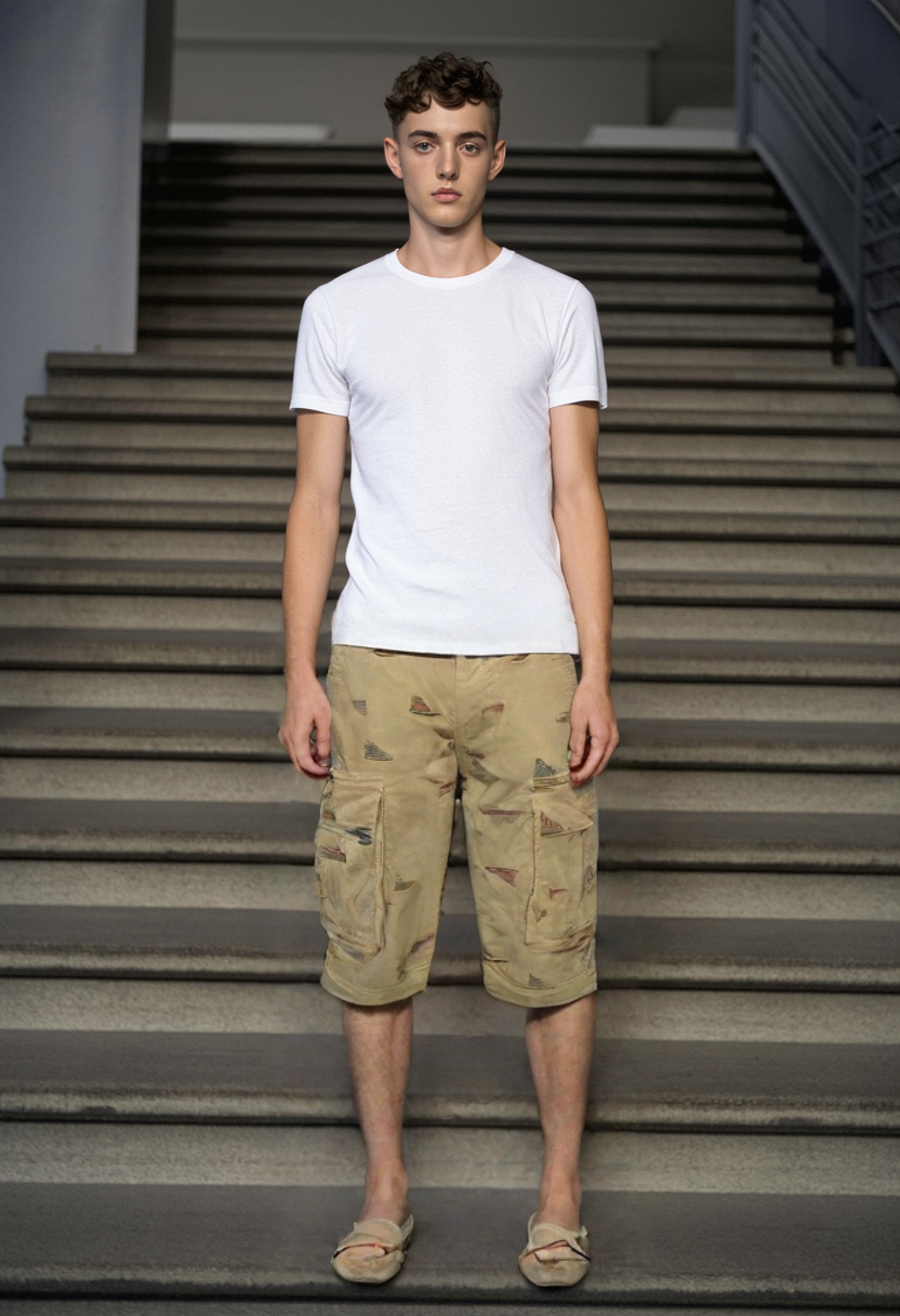 Men's cargo short.Men's cotton printing short