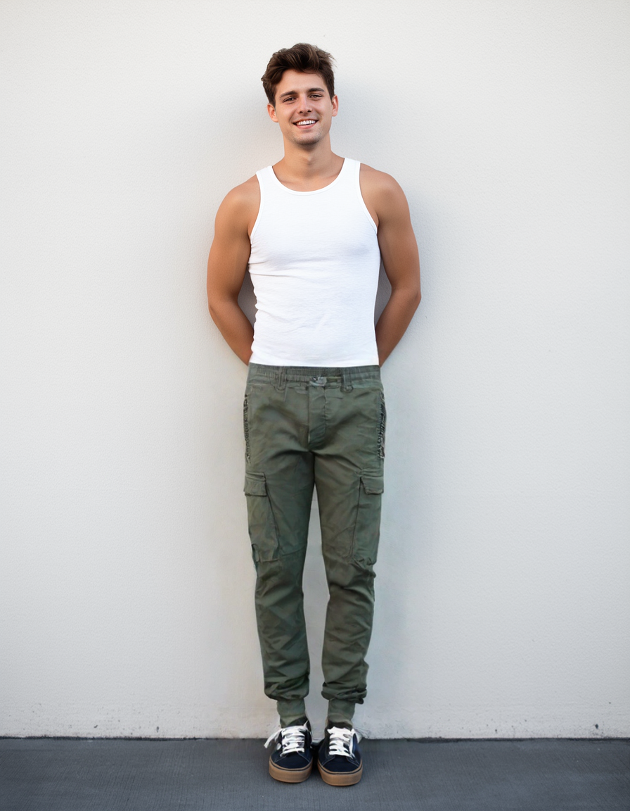 Men's cargo pant;men's cotton pant;men's garment dye pant.