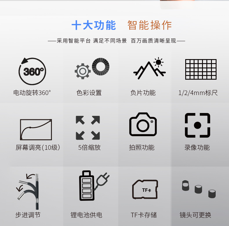 高清电动360°摇杆工业内窥镜3R-PDEC-S