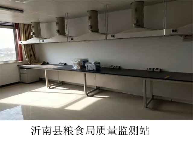 沂南縣糧食質(zhì)量監(jiān)測站實驗臺、通風(fēng)柜、通風(fēng)系統(tǒng)等實驗室家具安裝現(xiàn)場