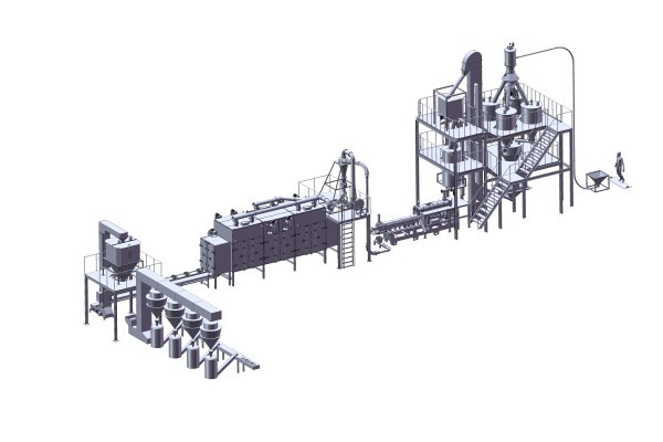 Tissue and wire drawing protein production line