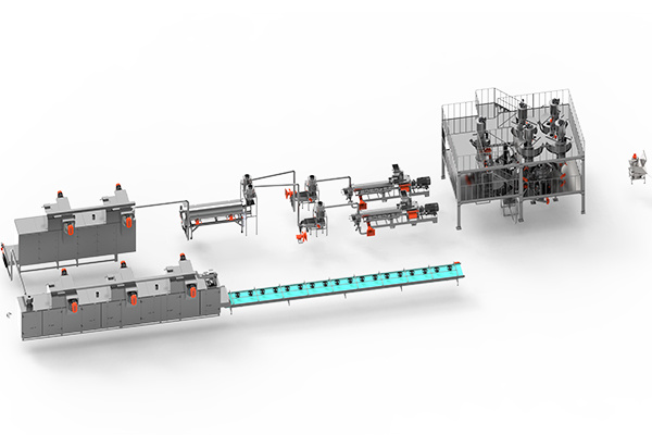 Self-heating rice production line