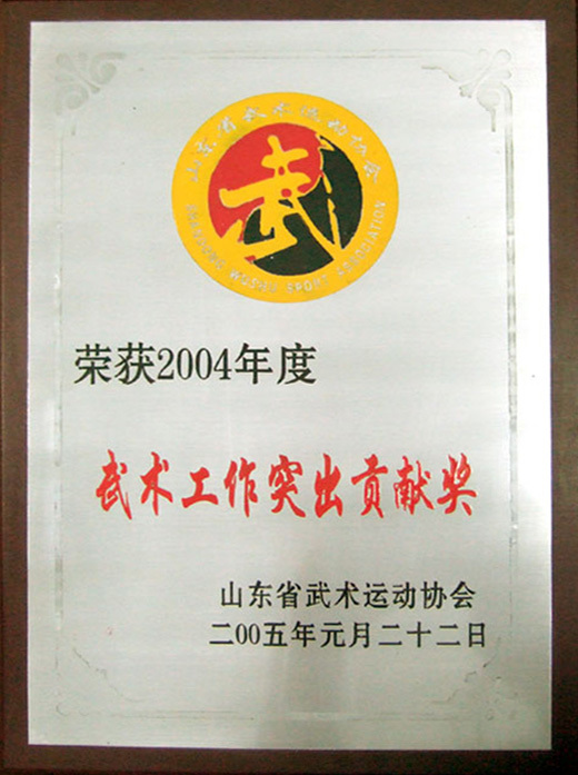 Outstanding Contribution to Wushu Work