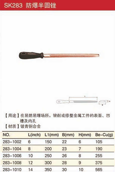 防爆半圓銼規(guī)格