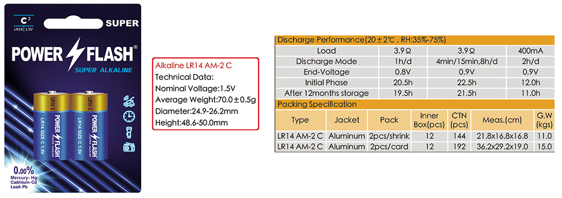 LR14 AM2 C 1.5V-Shandong Huatai New Energy Battery