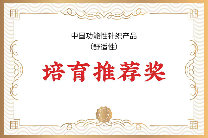 China Functional Knitted Products (Comfort) Cultivation Recommendation Award