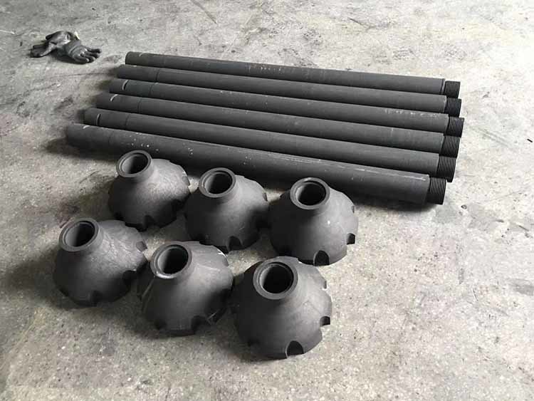 Graphite rotors and rods for aluminum casting