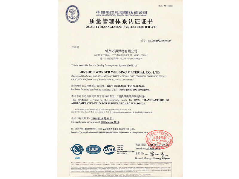 ISO9001 CERTIFICATE