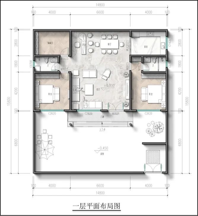 新葡萄8883官网AMG绿色农房一层布局图