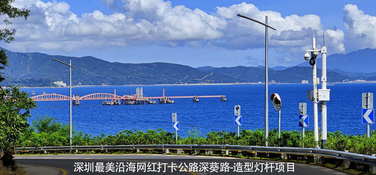 深圳最美沿海网红打卡公路深葵路-造型灯杆项目