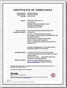 UL认证证书（工矿灯）